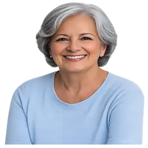 Idosa aposentada sorrindo representando plano de saúde para idosos no Brasil